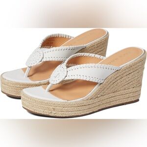 Jack Rogers White Espadrille Wedges